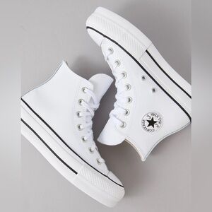CONVERSE PLATFORM CHUCK TAYLOR SNEAKERS W9.5 CM 26 UK 7.5 white & black